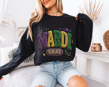 Carnival Culture Inspired Mardi Gras Crewneck
