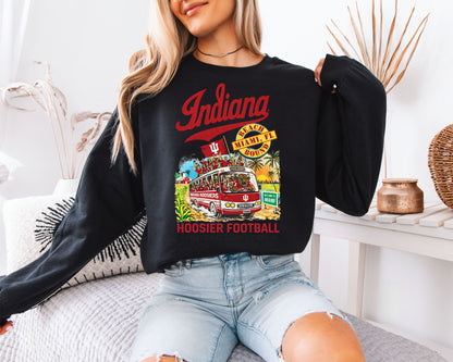 Indiana Hoosiers Football Graphic Sweatshirt – Retro College Game Day Unisex Pullover, Vintage Sports Aesthetic