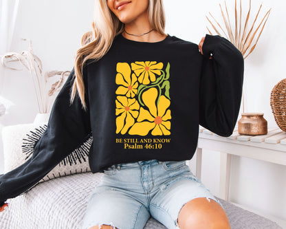 Christian Floral Sweatshirt, Faith-Based Religious Crewneck, Bible Verse Inspirational Apparel