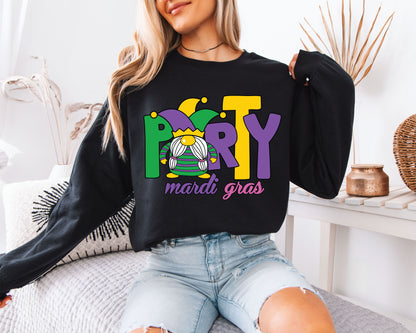 Mardi Gras Color Pop Crewneck Sweatshirt