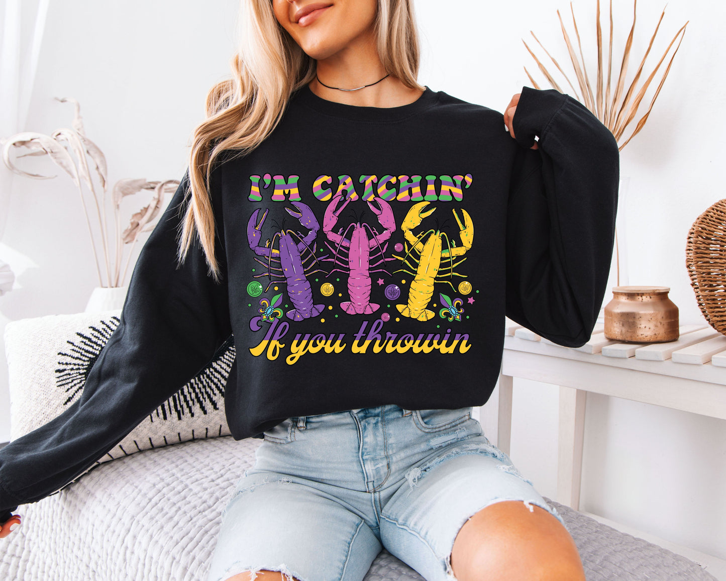 Mardi Gras Mood Activated Crewneck