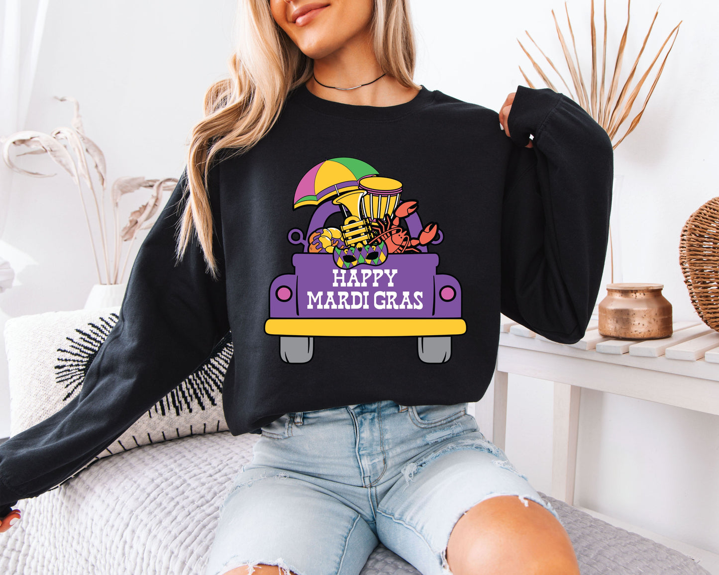 Festival Style Mardi Gras Crewneck