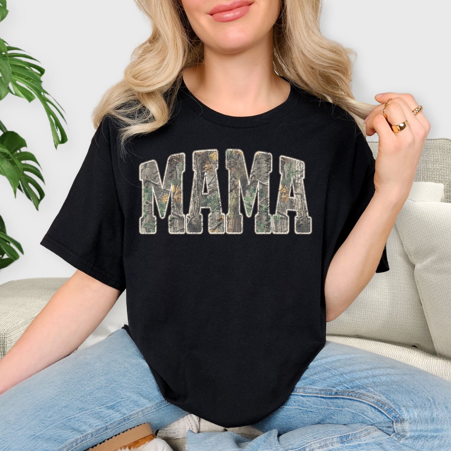 Mama Camo Shirt - Real Tree Camouflage Mama T-Shirt, Hunting Mom Gift, Country Style Mother's Day Tee, Rustic Outdoor Mama Sweatshirt