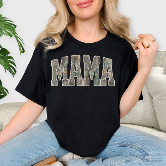 Mama Camo Shirt - Real Tree Camouflage Mama T-Shirt, Hunting Mom Gift, Country Style Mother's Day Tee, Rustic Outdoor Mama Sweatshirt