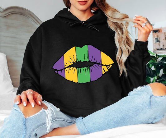 Funny Mardi Gras Hoodie – Beads Booze & Good Times