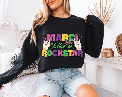 Let the Carnival Begin Mardi Gras Crewneck