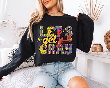 Party Ready Mardi Gras Crewneck Pullover