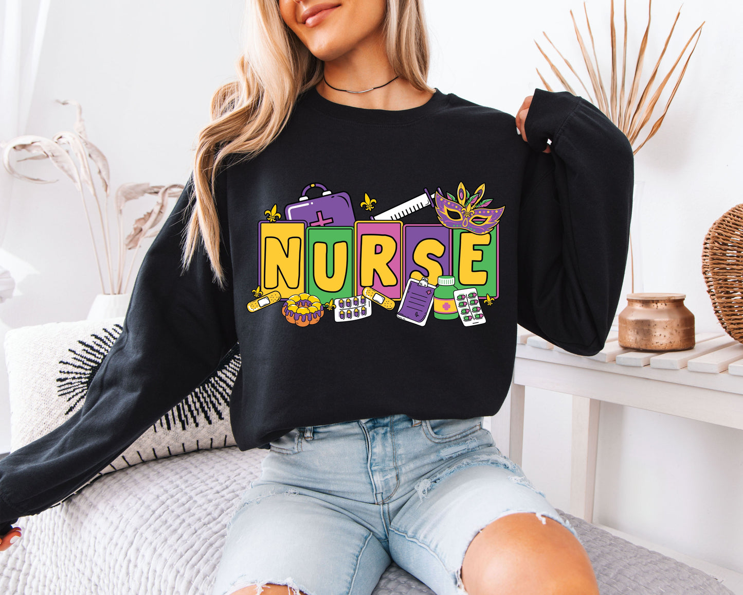 Mardi Gras Celebration Crewneck Style