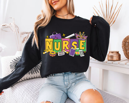 Mardi Gras Celebration Crewneck Style