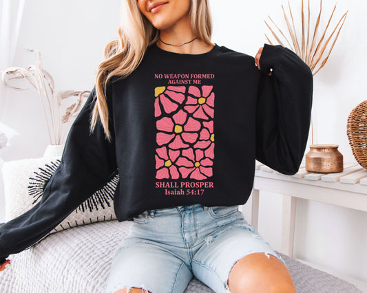 Retro Floral Faith Sweatshirt, Scripture Garden Graphic Crewneck, Comfy Pullover