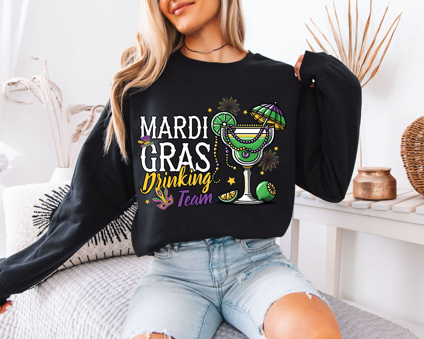 Festive Mardi Gras Crewneck Pullover