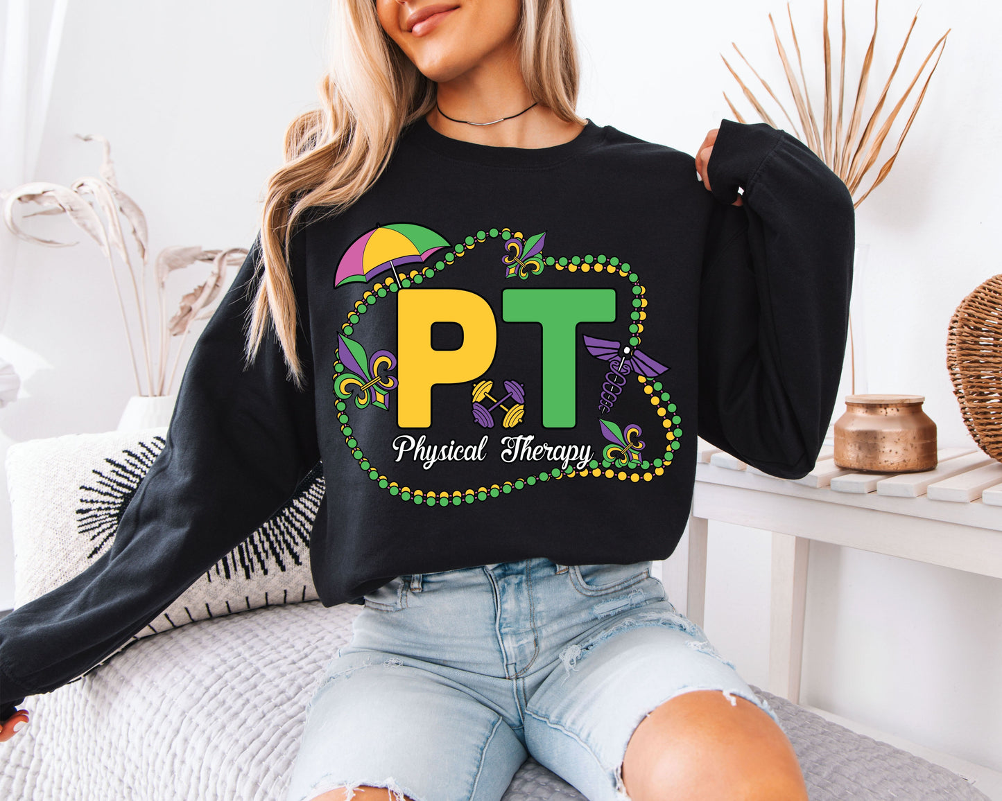 Mardi Gras All Night Cozy Crewneck
