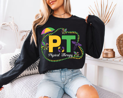 Mardi Gras All Night Cozy Crewneck