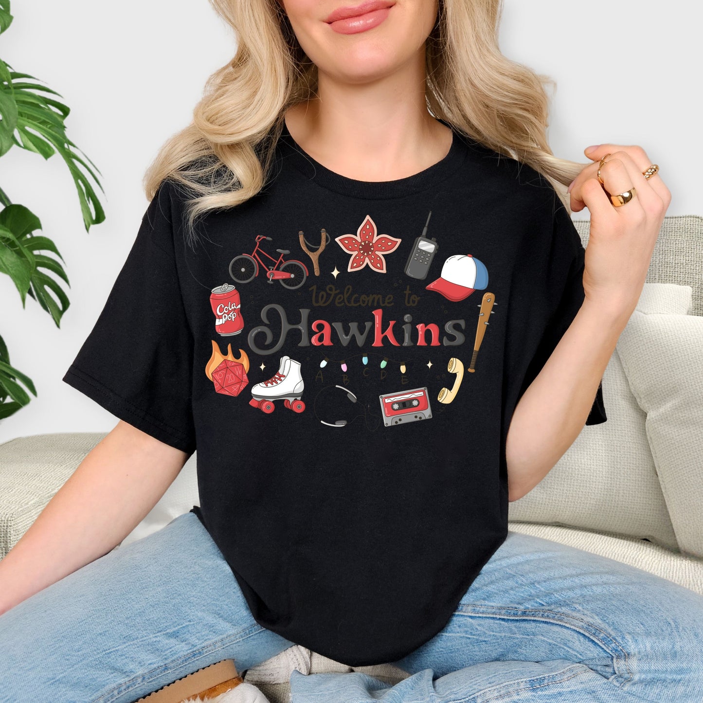 Welcome to Hawkins Shirt - Retro 80s Hawkins Aesthetic Tee, Sci-Fi Adventure Doodle Sweatshirt, Vintage Stranger Things Inspired Gift, Nostalgic Fan Apparel