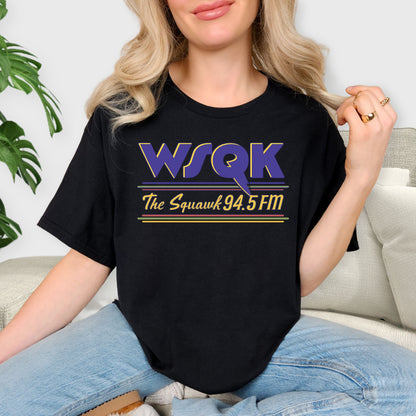 WSQK The Squawk 94.5 FM Shirt - Retro Radio Station T-Shirt, Vintage 80s Broadcast Tee, Nostalgic Media Enthusiast Sweatshirt, Classic FM Radio Gift