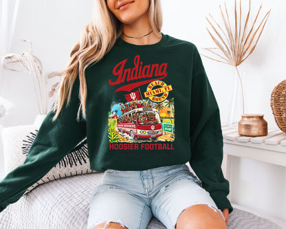 Indiana Hoosiers Football Graphic Sweatshirt – Retro College Game Day Unisex Pullover, Vintage Sports Aesthetic