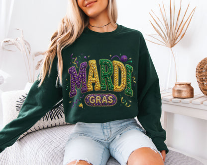 Carnival Culture Inspired Mardi Gras Crewneck