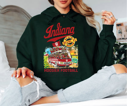 Indiana Hoosiers Football Hoodie – Miami Bowl Bound Championship Graphic, Vintage College Sports Fan Hoodie