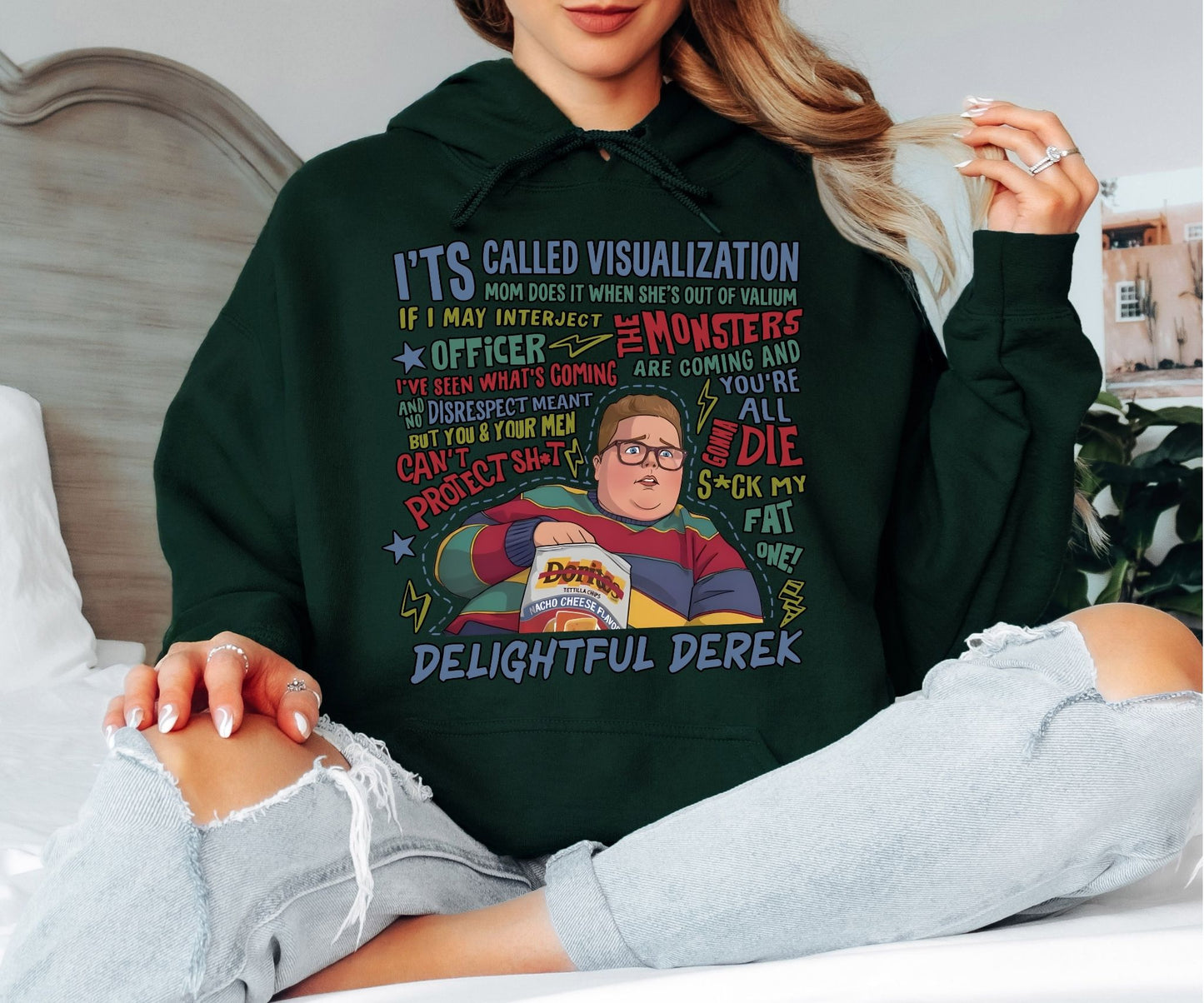 Delightful Derek Hoodie, Stranger Things Inspired Funny Quote Hoodie, Sarcastic Graphic Unisex Pullover