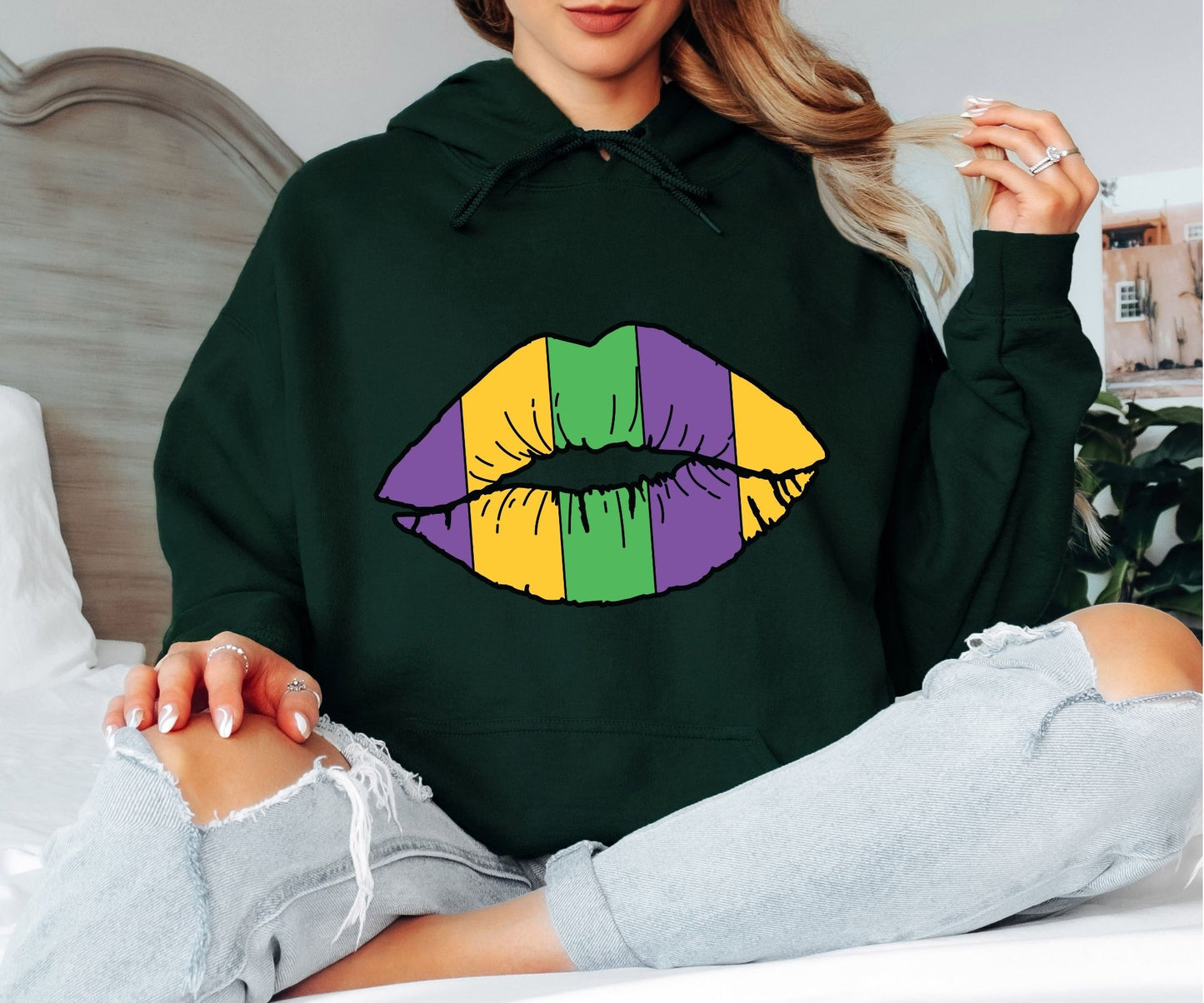 Funny Mardi Gras Hoodie – Beads Booze & Good Times