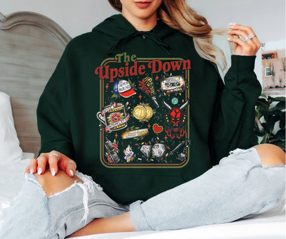 The Upside Down Hoodie, Stranger Things Inspired Graphic Hoodie, Retro Horror Aesthetic Unisex Pullover