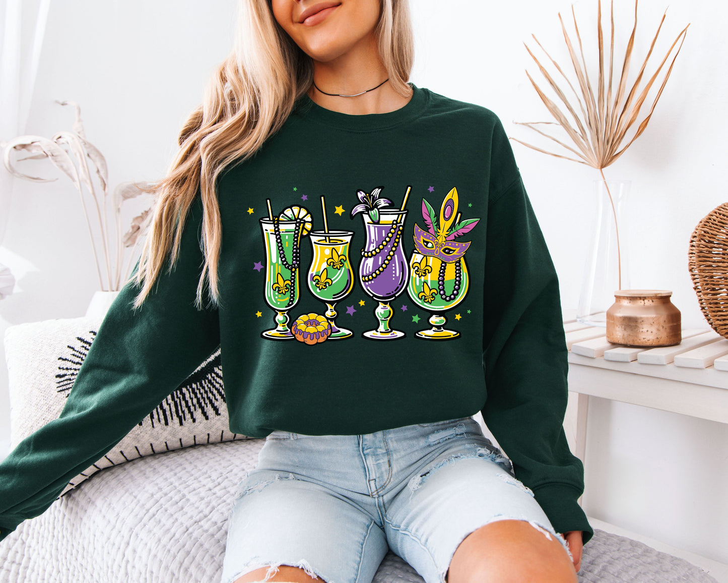 Mardi Gras Vibes Crewneck for Festival Days