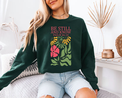 Vintage Faith Sweatshirt, Christian Nature Graphic Crewneck, Cozy Religious Pullover