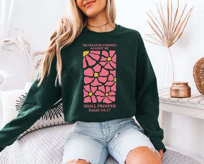 Retro Floral Faith Sweatshirt, Scripture Garden Graphic Crewneck, Comfy Pullover