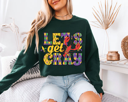 Party Ready Mardi Gras Crewneck Pullover