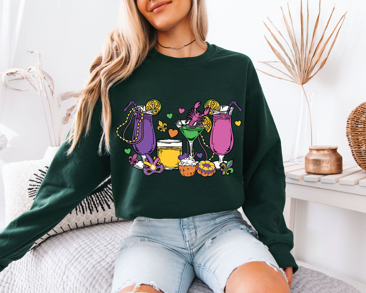 Mardi Gras Celebration Street Style Crewneck