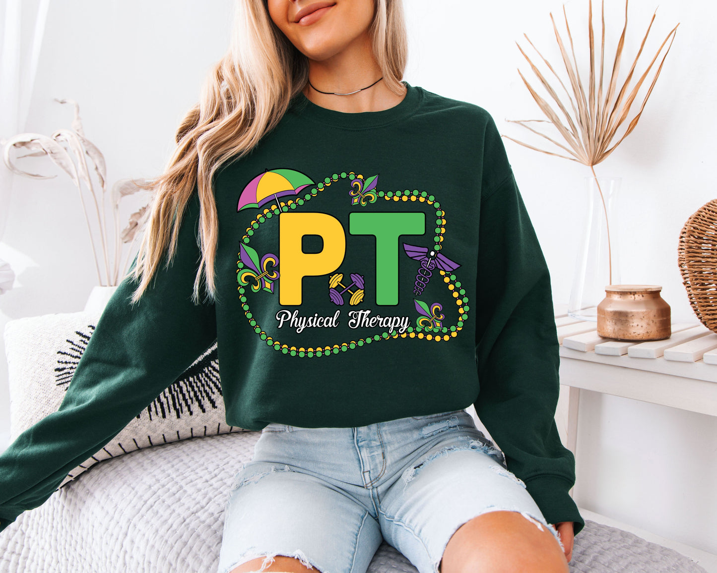 Mardi Gras All Night Cozy Crewneck