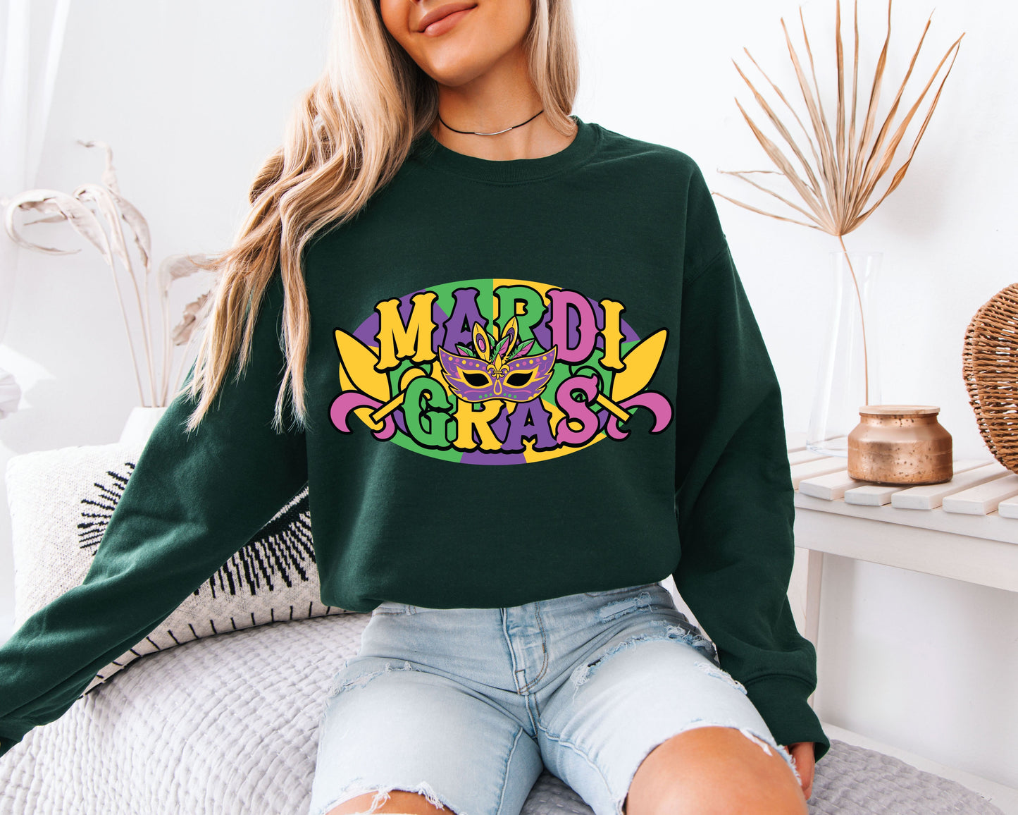 Bold Carnival Colors Mardi Gras Sweatshirt