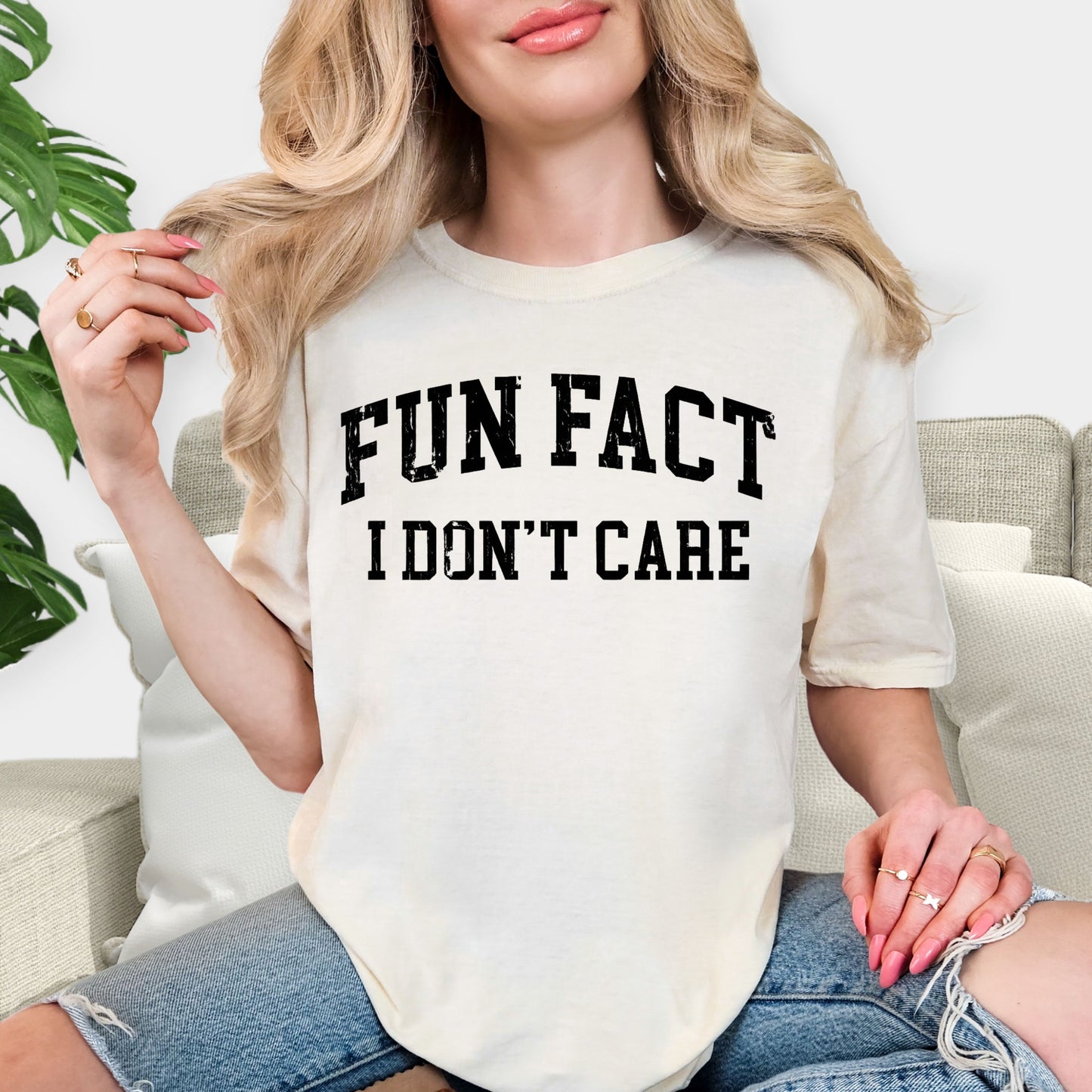 Fun Fact I Don't Care Shirt - Sarcastic Quote T-Shirt, Funny Minimalist Statement Tee, Brutally Honest Humor Sweatshirt, Antisocial Gift Apparel