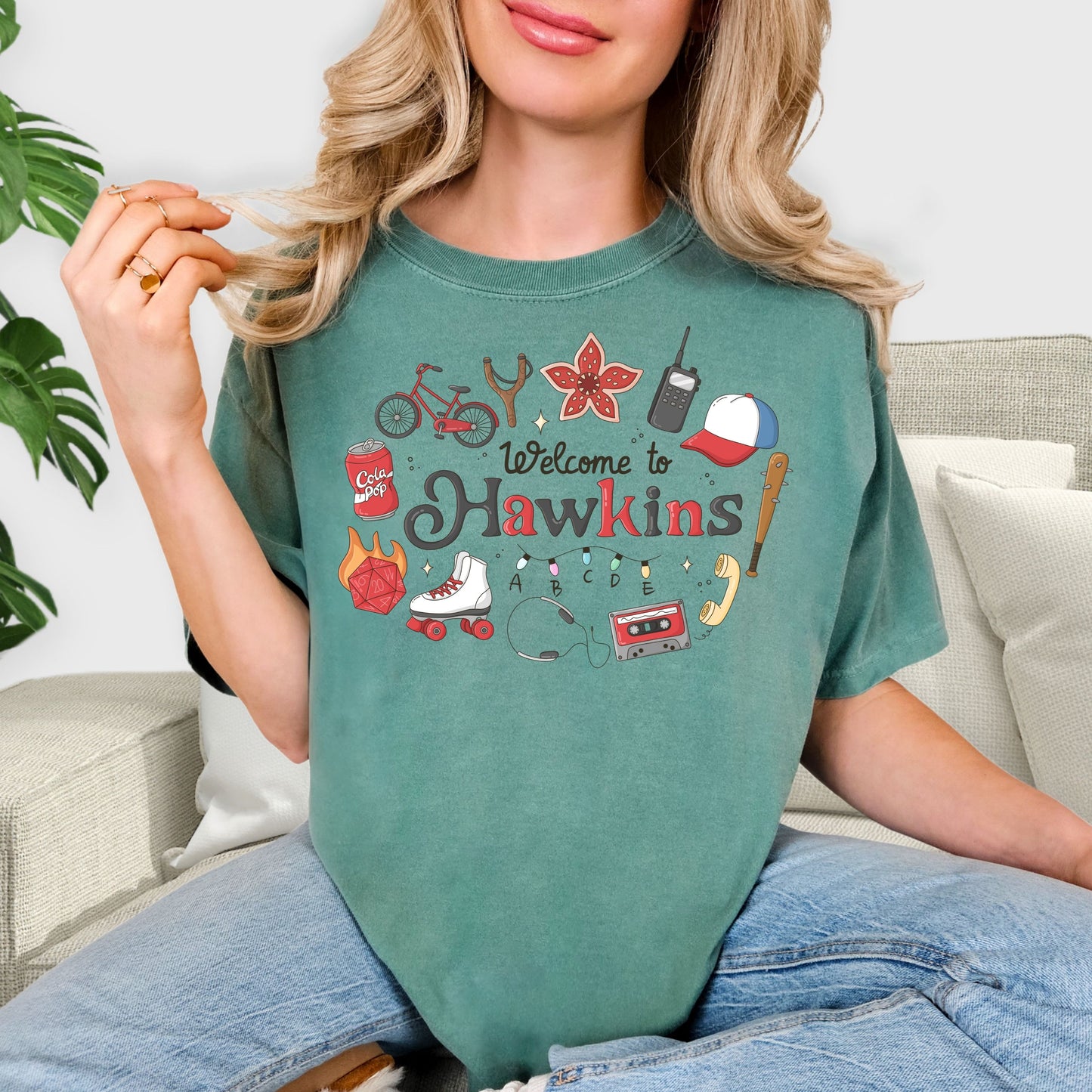 Welcome to Hawkins Shirt - Retro 80s Hawkins Aesthetic Tee, Sci-Fi Adventure Doodle Sweatshirt, Vintage Stranger Things Inspired Gift, Nostalgic Fan Apparel