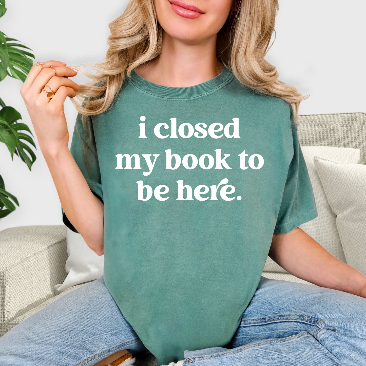 I Closed My Book to Be Here Shirt - Funny Book Lover T-Shirt, Librarian Gift, Bookworm Aesthetic Tee, Minimalist Reader Shirt