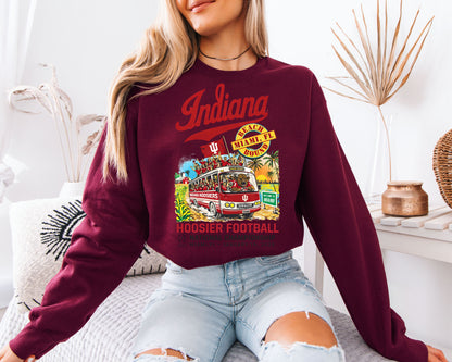 Indiana Hoosiers Football Graphic Sweatshirt – Retro College Game Day Unisex Pullover, Vintage Sports Aesthetic