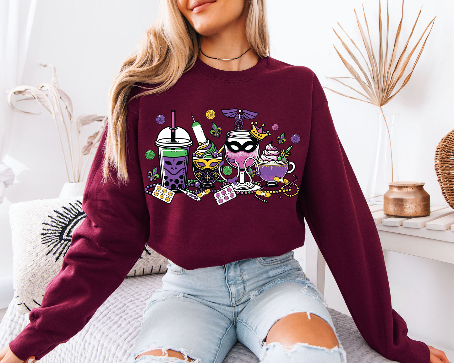 Festive Parade Look Mardi Gras Sweatshirt