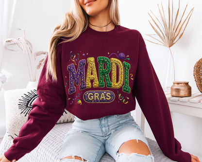 Carnival Culture Inspired Mardi Gras Crewneck