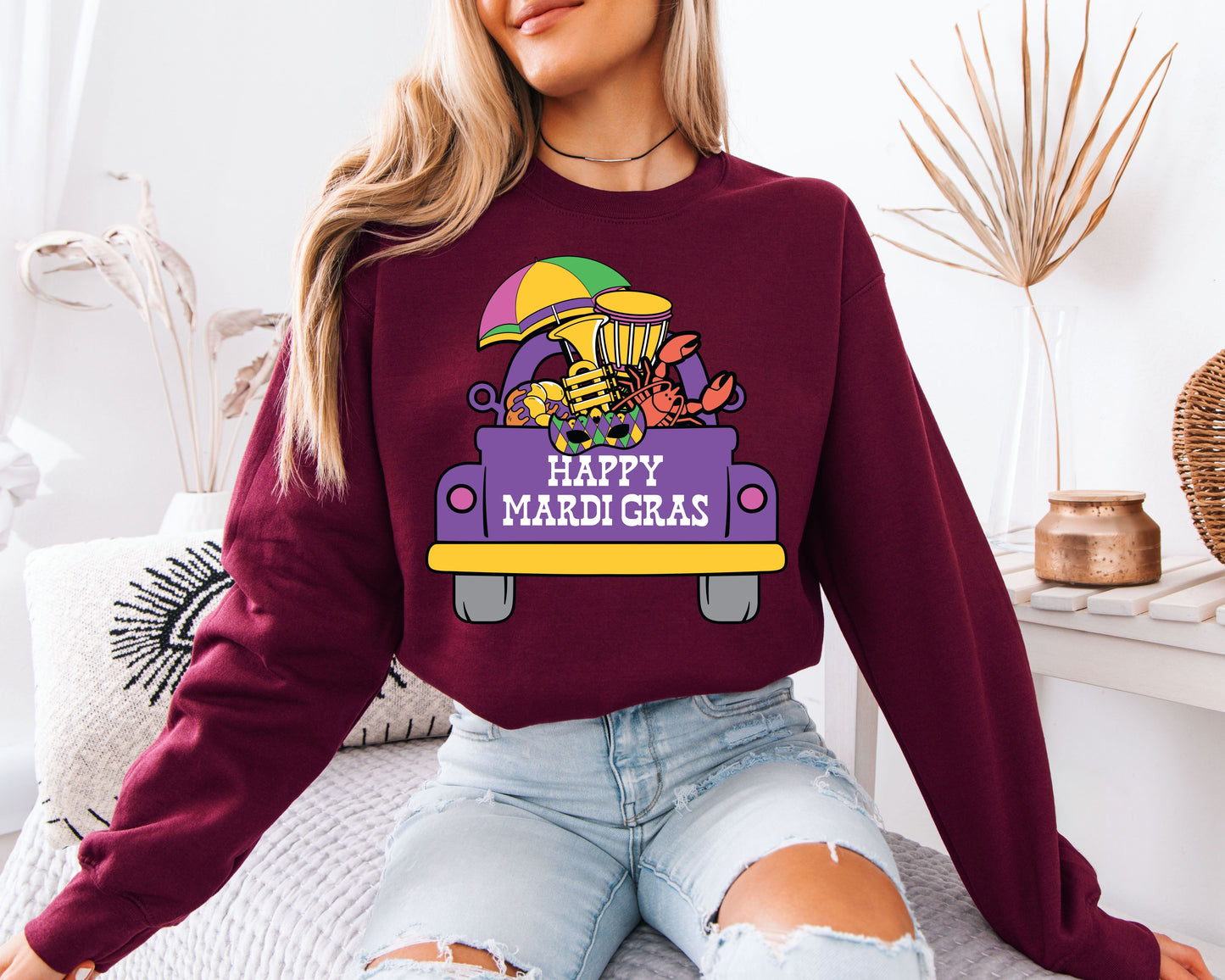 Festival Style Mardi Gras Crewneck