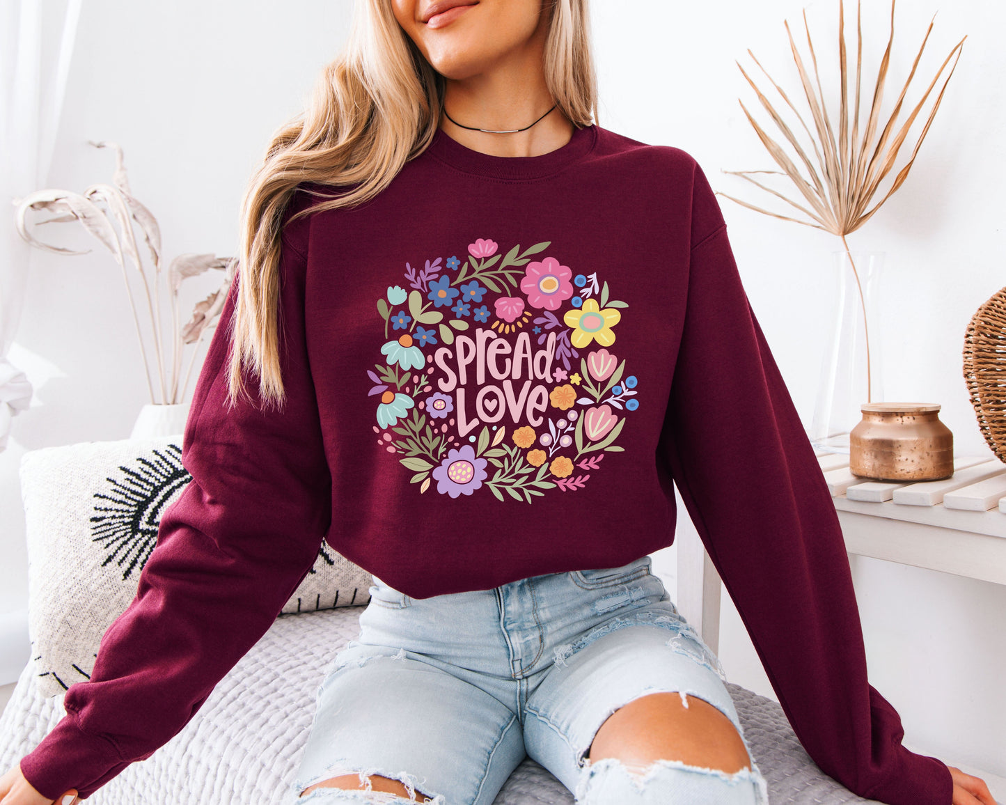 Colorful Petal Collage Tee – Retro Flower Art T-Shirt, Bright Botanical Print Top, Everyday Casual Spring Shirt