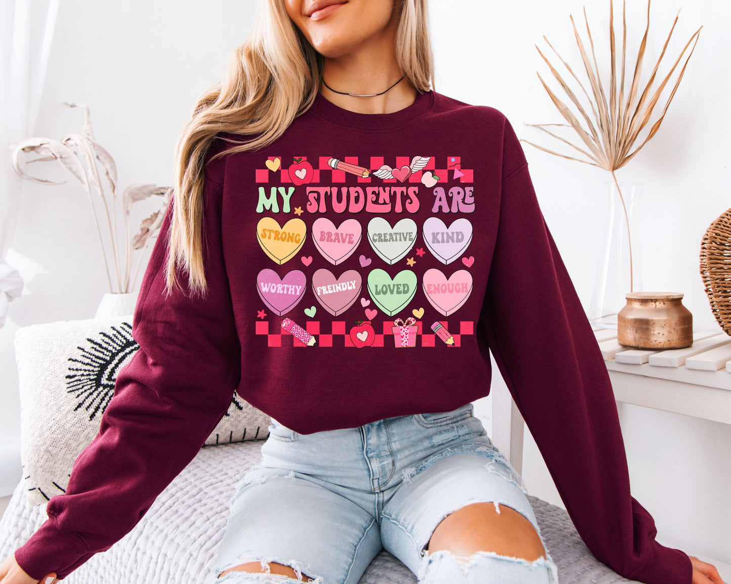 LOVED John 3:16 Sweatshirt | Distressed Varsity Christian Crewneck | Bible Verse Valentine Gift (Copy) (Copy)