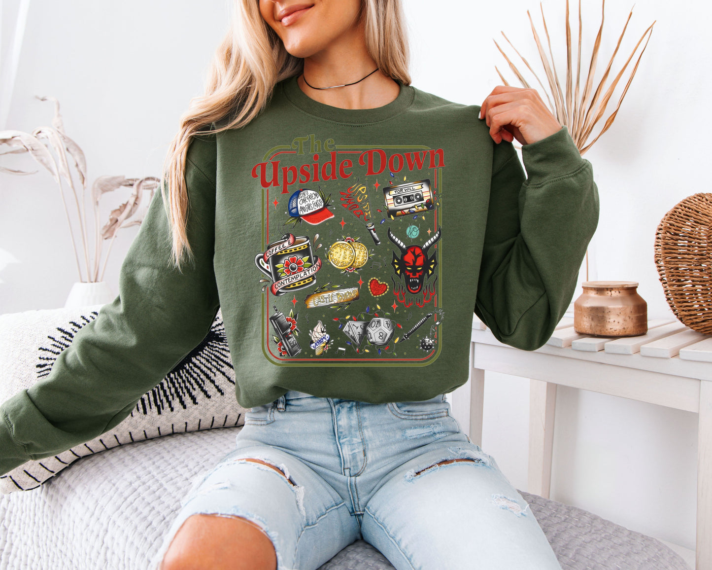 The Upside Down Graphic Sweatshirt – Retro Sci-Fi Fan Pullover