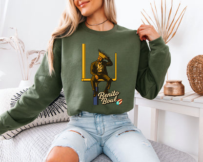 Benito Bowl Football Sweatshirt, Cozy Game Day Crewneck, Retro Sports Graphic Pullover