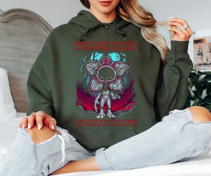Welcome to the Upside Down Hoodie – Stranger Things Inspired Hoodie, Horror Sci-Fi Unisex Sweatshirt
