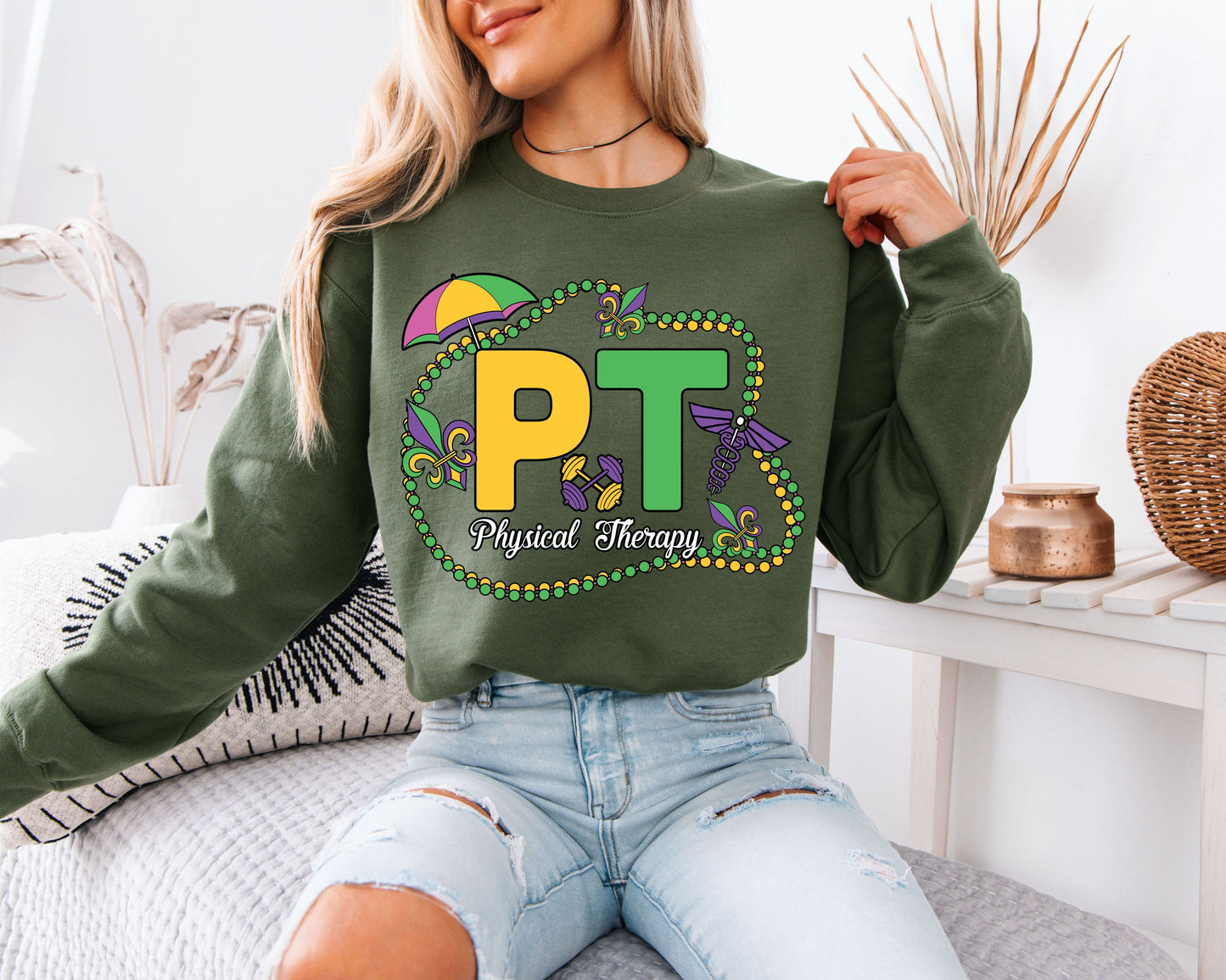 Mardi Gras All Night Cozy Crewneck