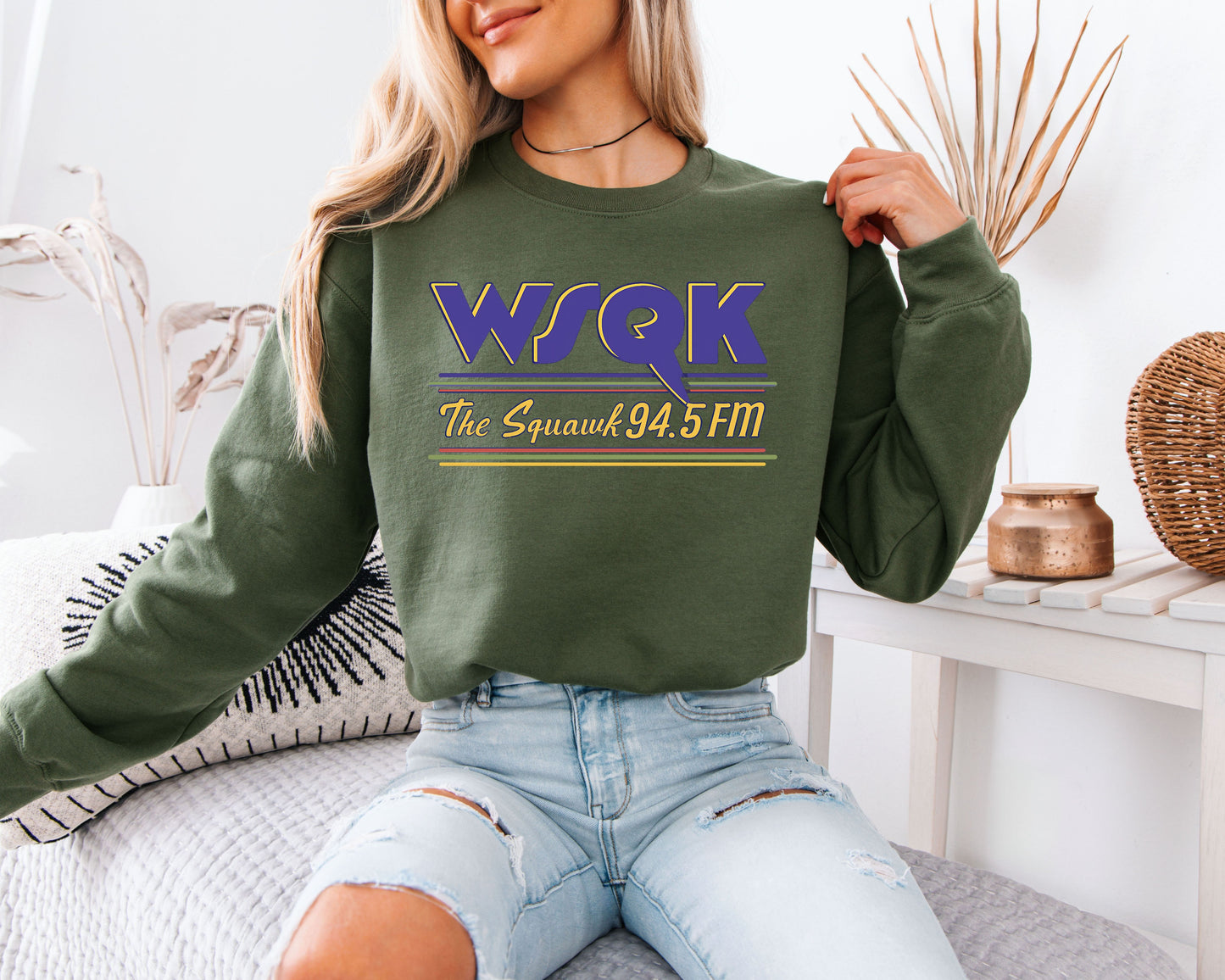WSQK The Squawk 94.5 FM Sweatshirt, Stranger Things Inspired Radio Sweatshirt