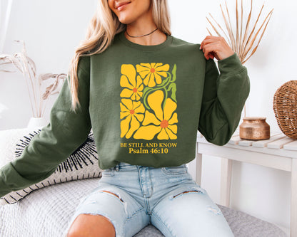 Christian Floral Sweatshirt, Faith-Based Religious Crewneck, Bible Verse Inspirational Apparel