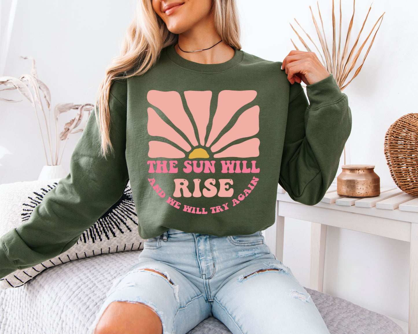 Christian Sweatshirt, Faith-Based Bible Verse Religious Crewneck