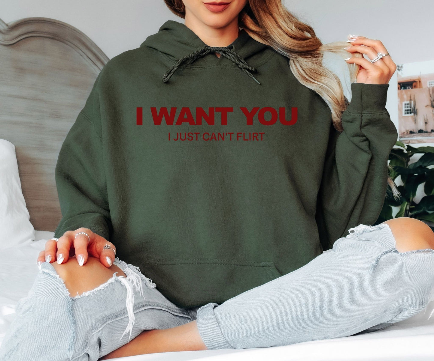 I Want You But I Just Can’t Flirt Hoodie – Funny Awkward Humor Graphic Hoodie