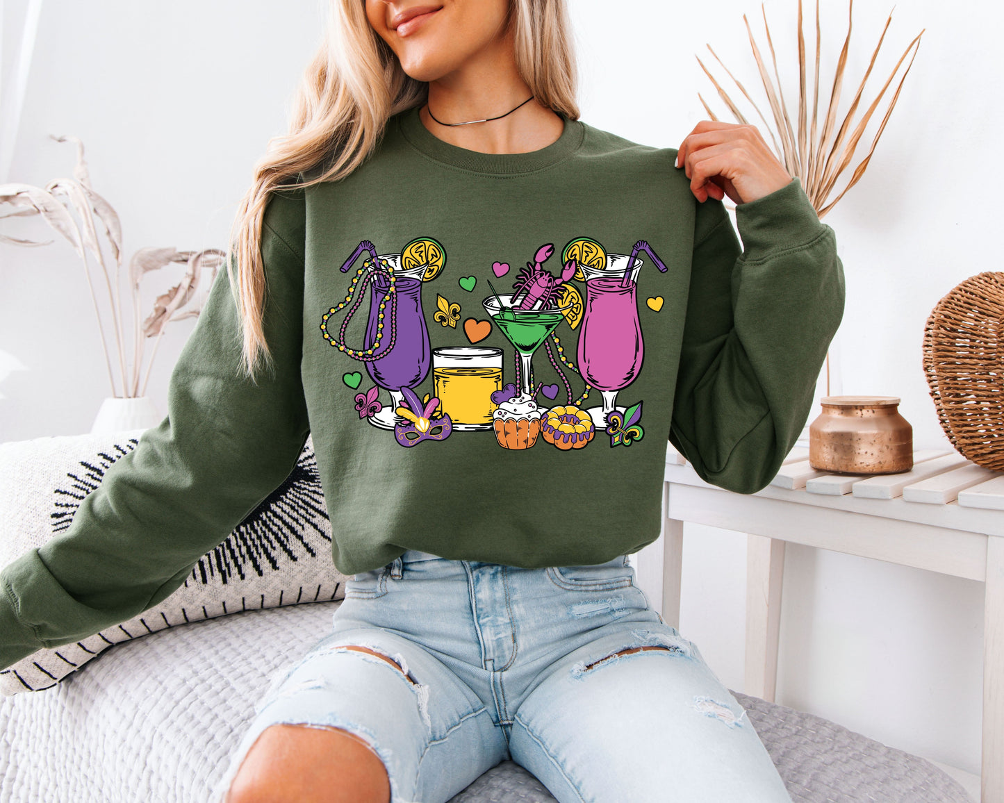 Mardi Gras Celebration Street Style Crewneck